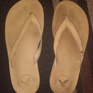 Suede flip flops